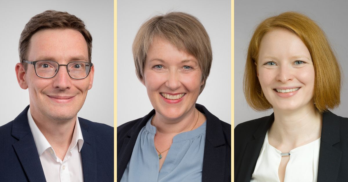 Dr. Lorenz Huck (Bild links), Dr. Astrid Schröder (Bild Mitte) und Dr. Anja Berding (Bild rechts).